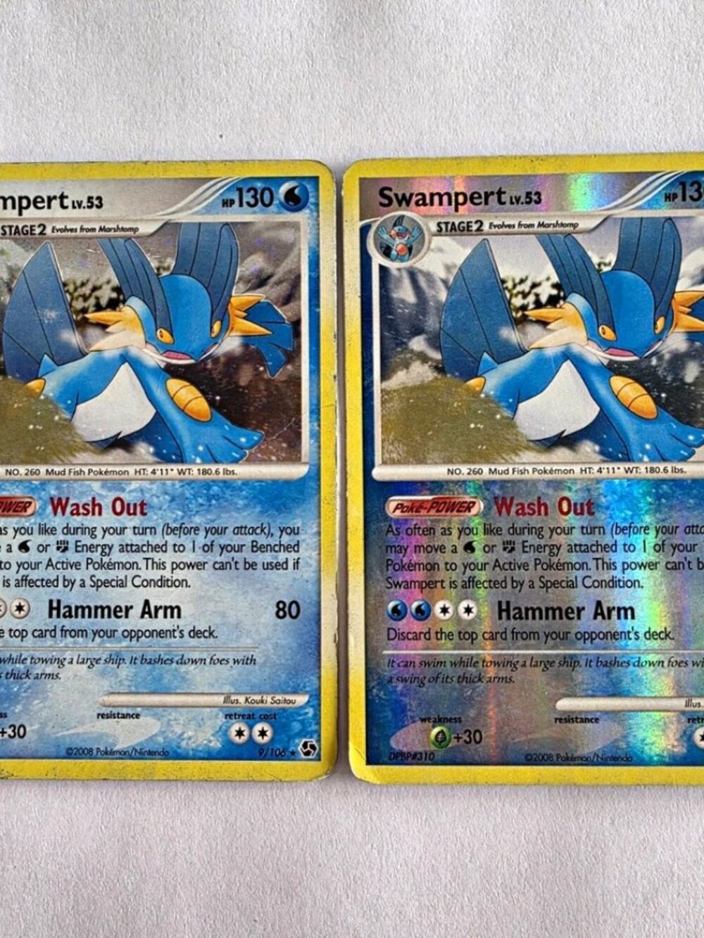 Nintendo Pokemon TCG Legends Awakened Swampert 9/146 2008 2-Card Lot Holo